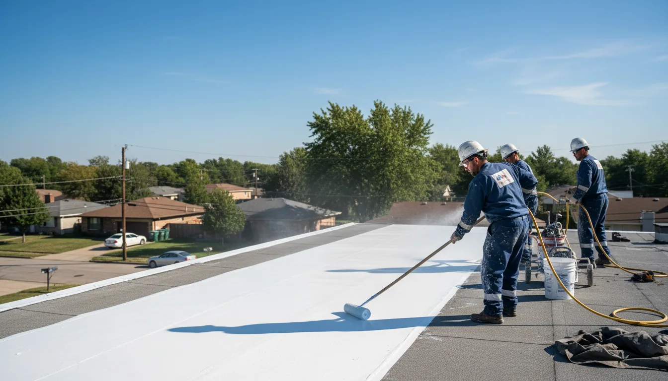 Commercial roof coating in Timewell, IL near me